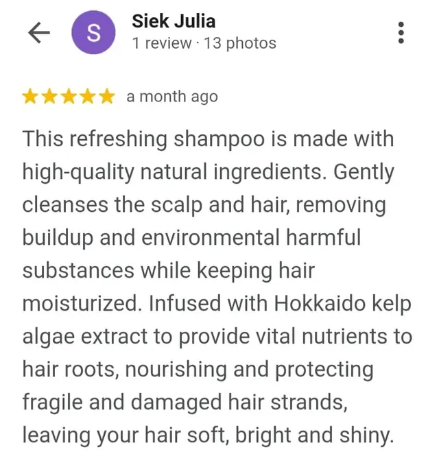 Five-star Google review of Folli-Doc