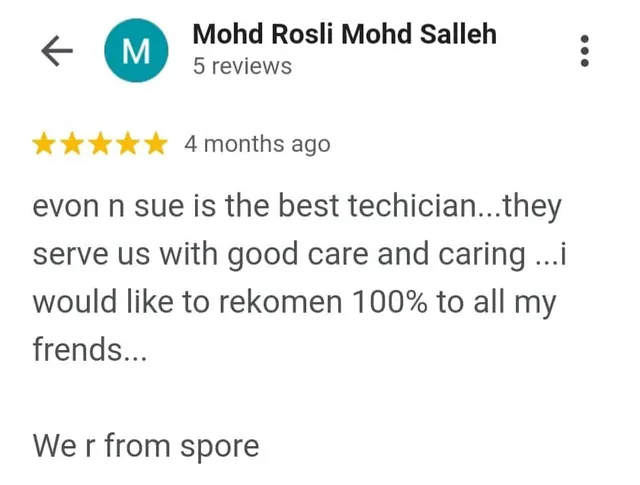 Five-star Google review of Folli-Doc